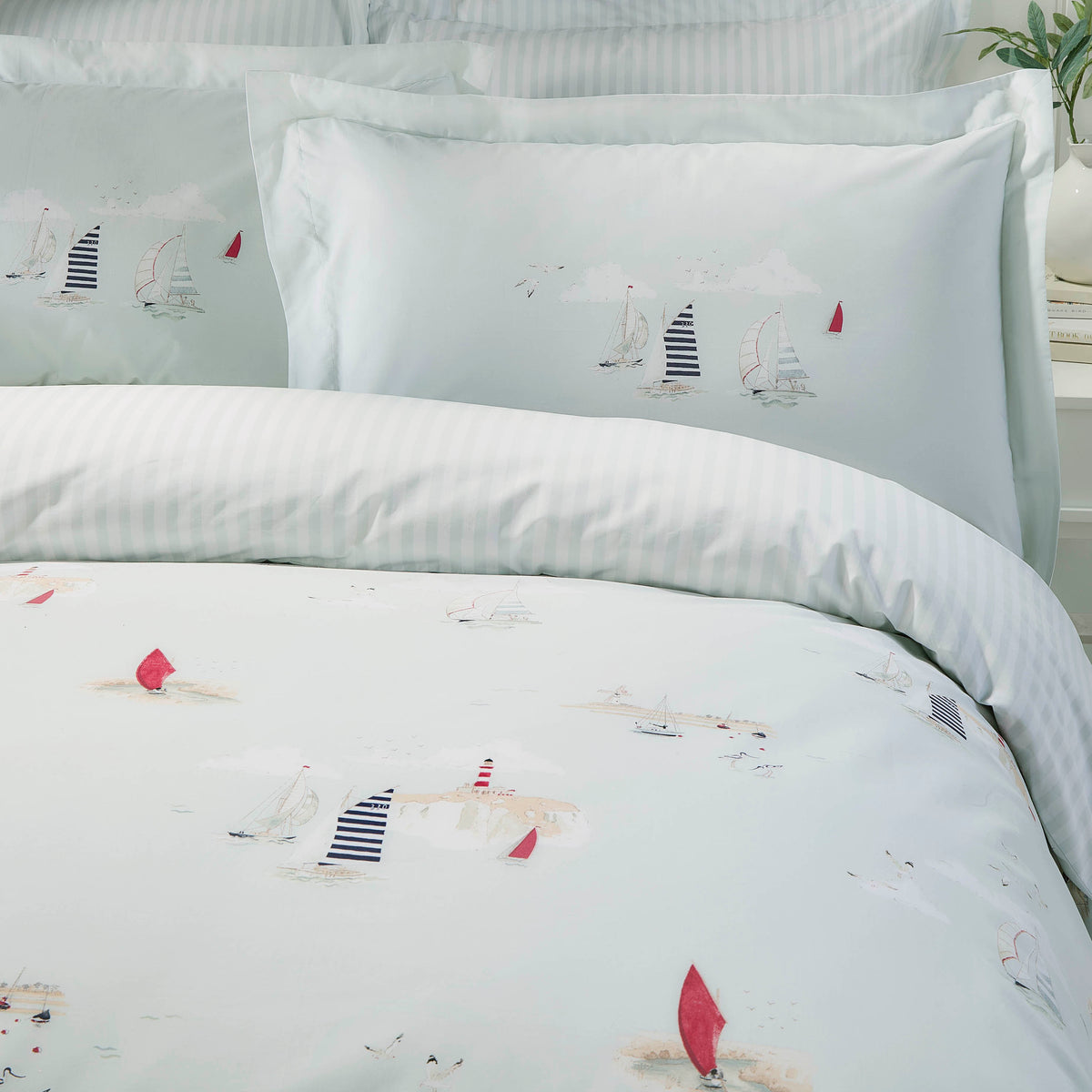 Sophie Allport Coastal Boats Duvet Cover Bedding Set Blue