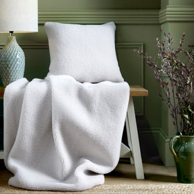 Laura Ashley Coleford Faux Sheepskin 45cmx45cm Filled Cushion Natural