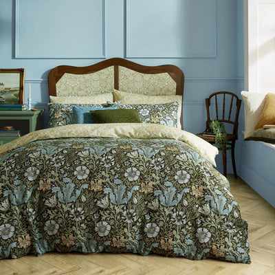 William Morris At Home Compton Duvet Cover Bedding Set Olive Green