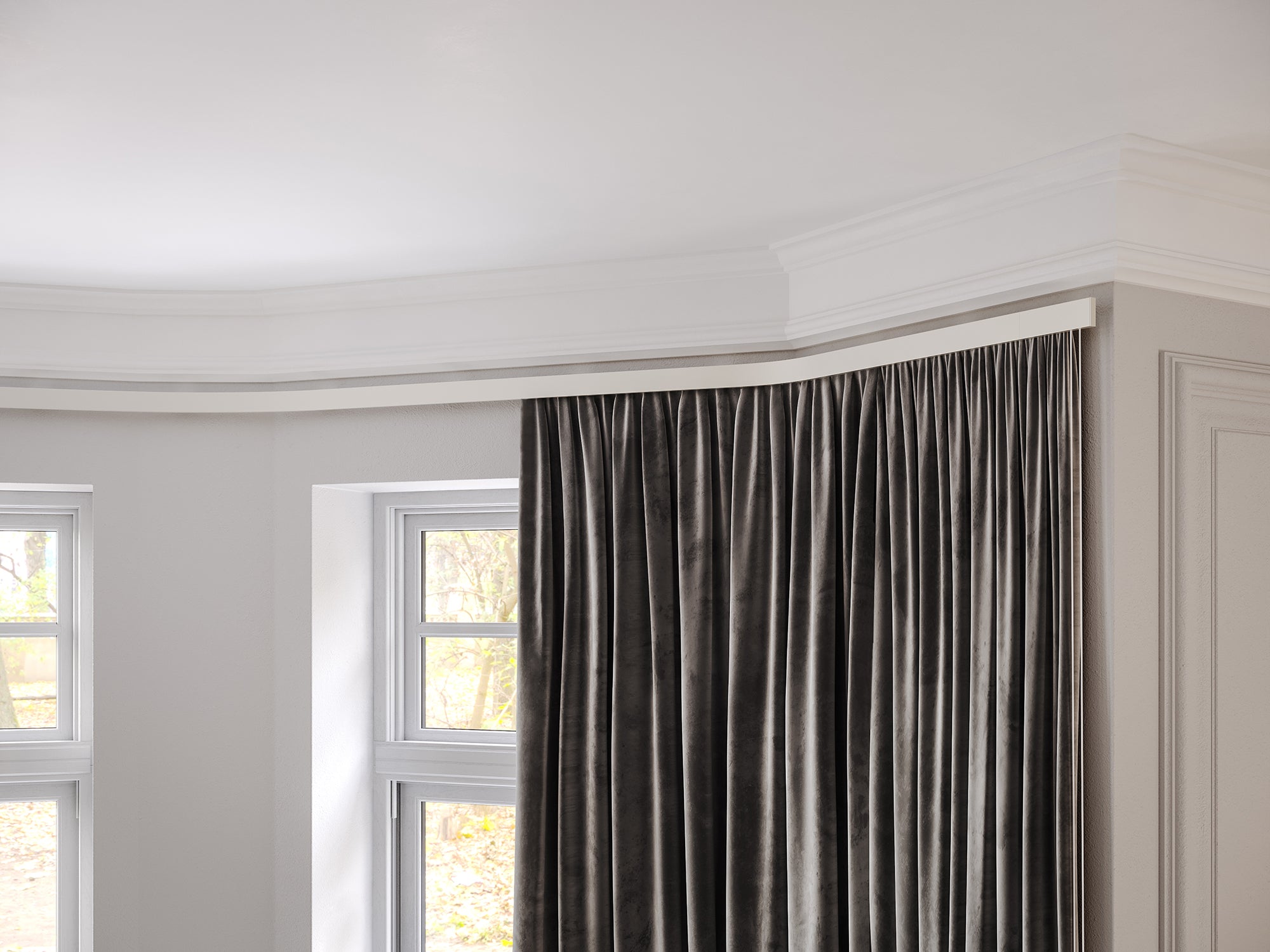 Certain Track Corded Bay Window Curtain Track Hallis Superglide Corded Metal Curtain