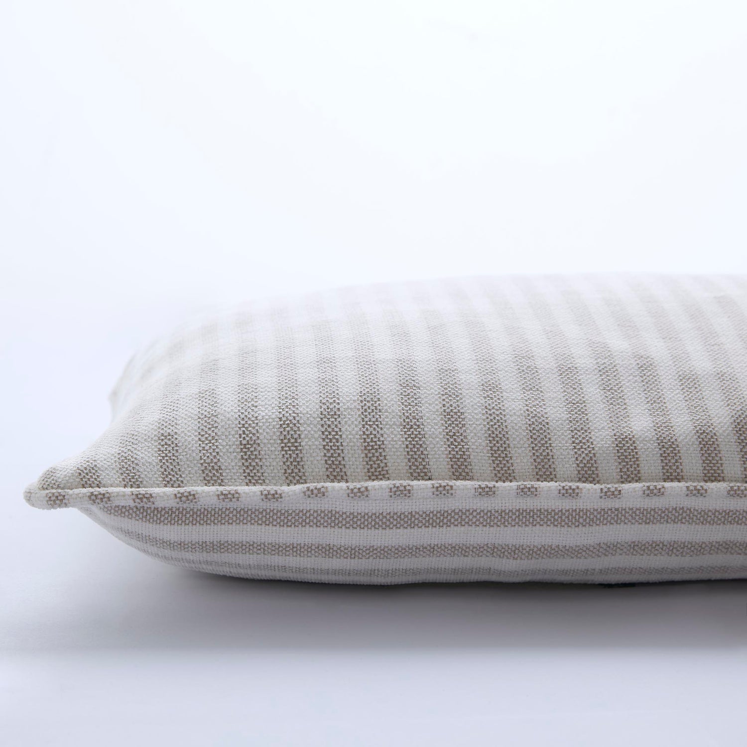 Laura Ashley Cornish Chenille Stripe 30cmx50cm Filled Cushion Natural