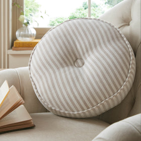 Laura Ashley Cornish Stripe 35cm Filled Cushion Natural