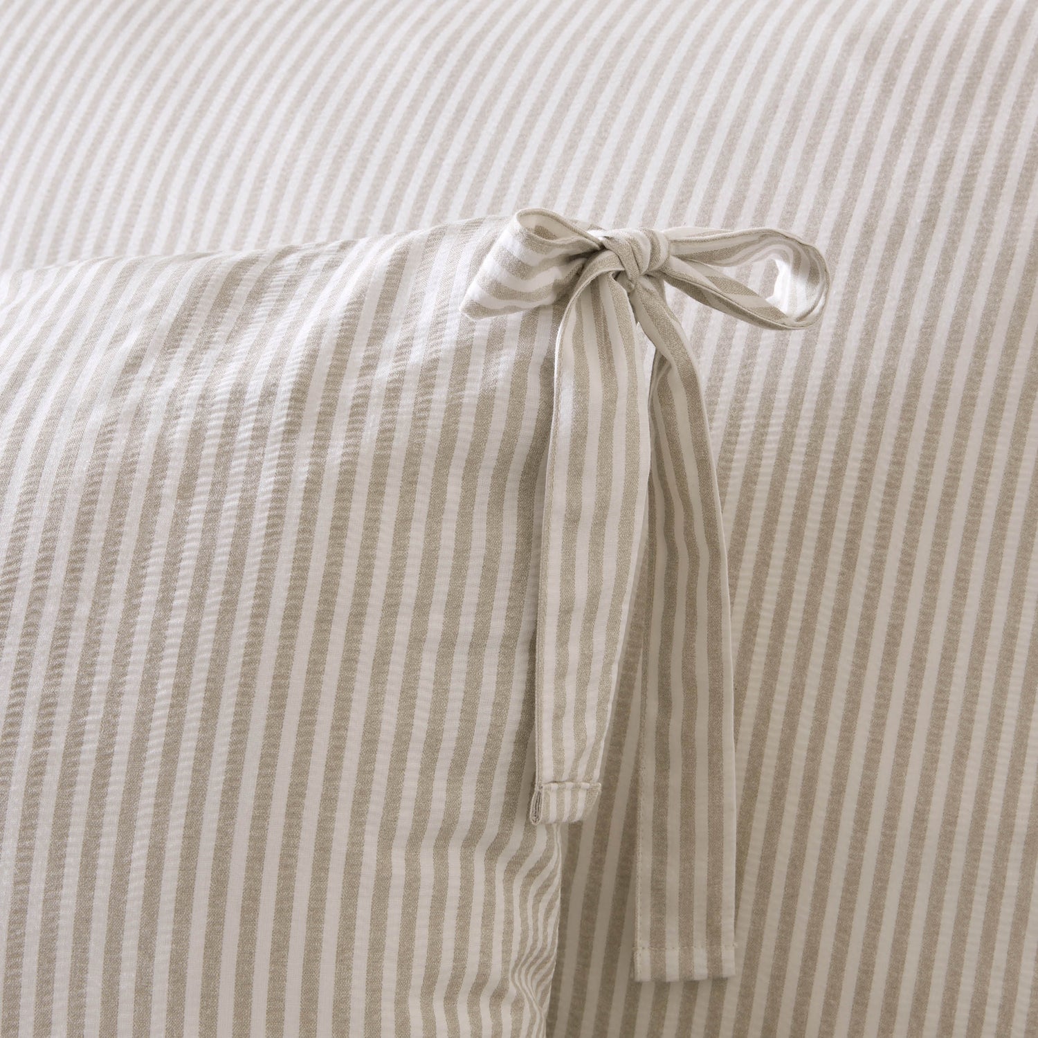 Laura Ashley Cornish Stripe Pair of Housewife Pillowcases Natural