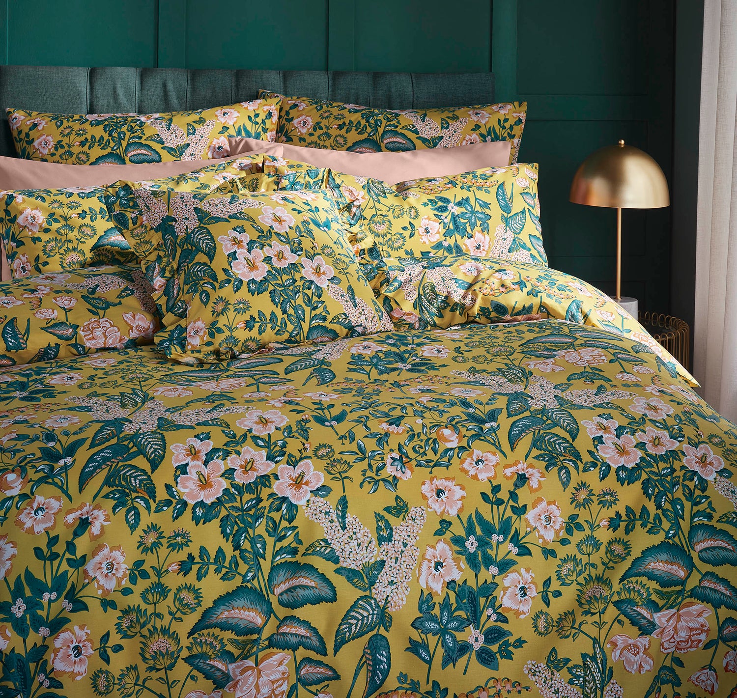 Amanda Holden Cotswold Floral Duvet Cover Bedding Set Ochre