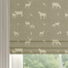 ANTE DECOR Country Animals Printed Cotton Made To Measure Roman Blind Beige Cream