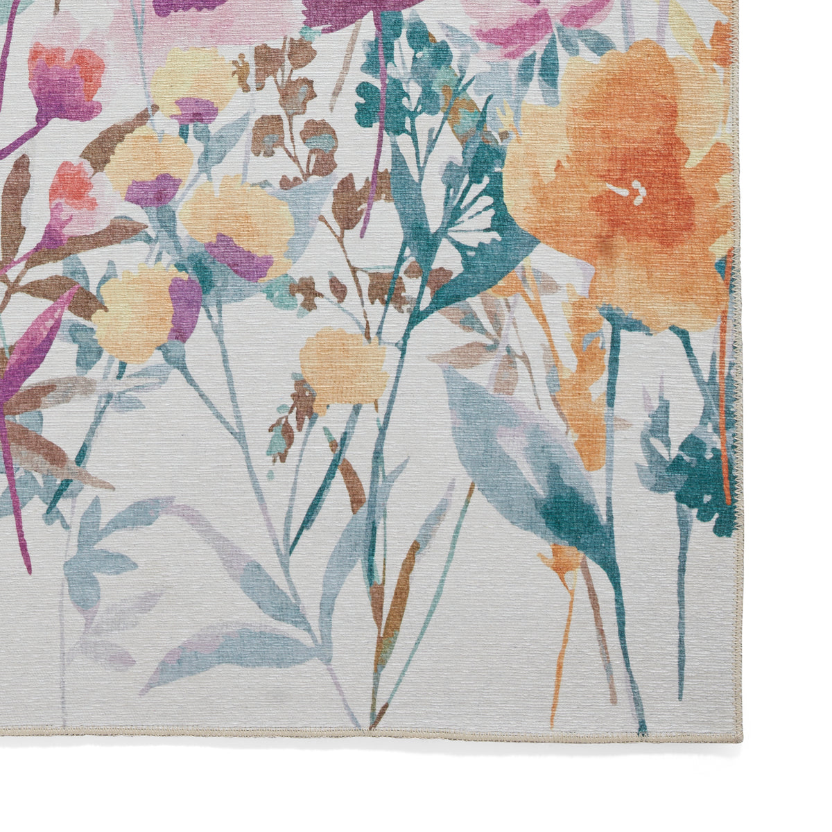 Catherine Lansfield Country Floral Rug Yellow
