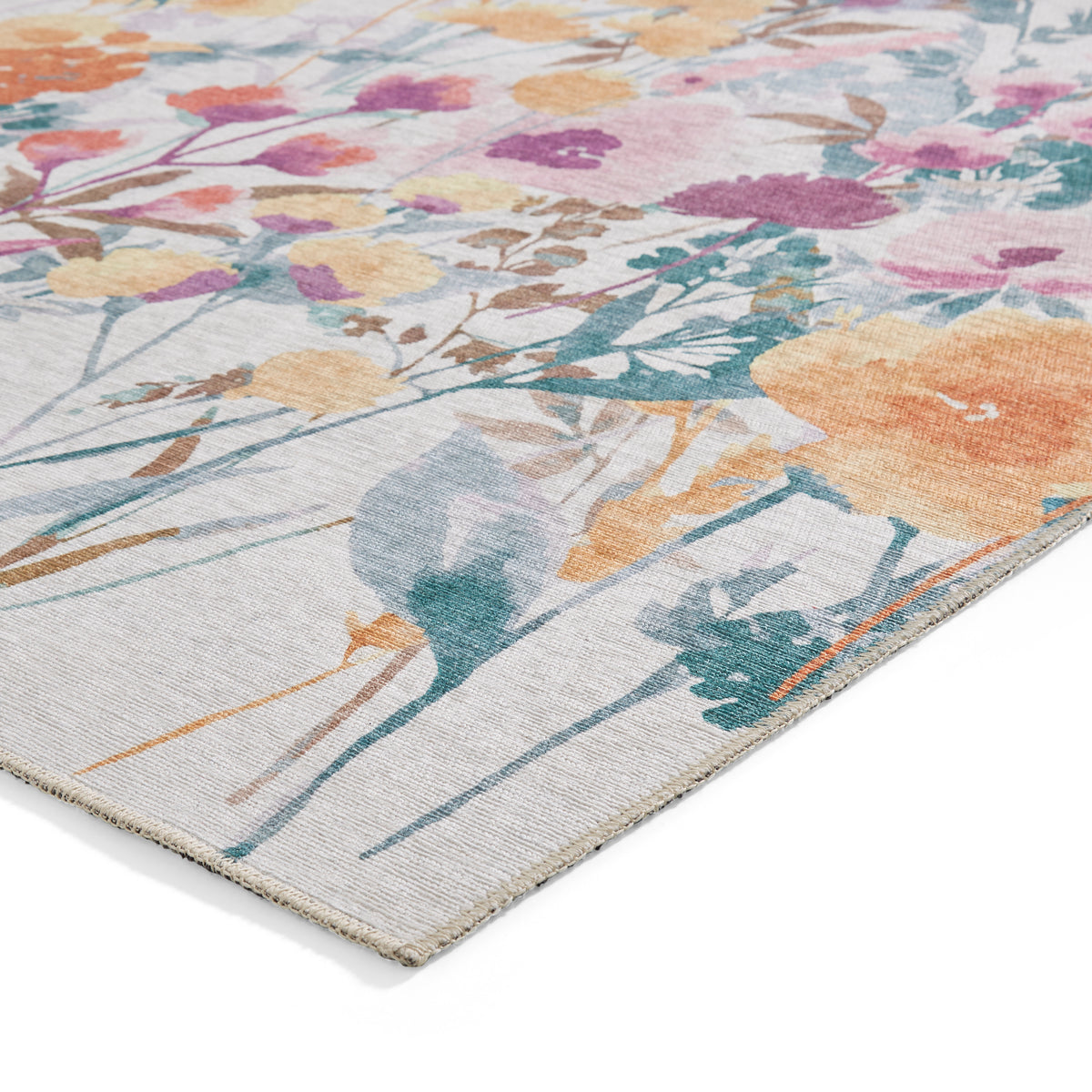 Catherine Lansfield Country Floral Rug Yellow