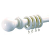 28mm County Wood Curtain Pole White