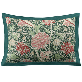 William Morris At Home Cray Pair of Oxford Pillowcases Forest Green-Cranberry