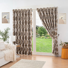 Matrix Ready Made Eyelet Blockout Curtains Gold
