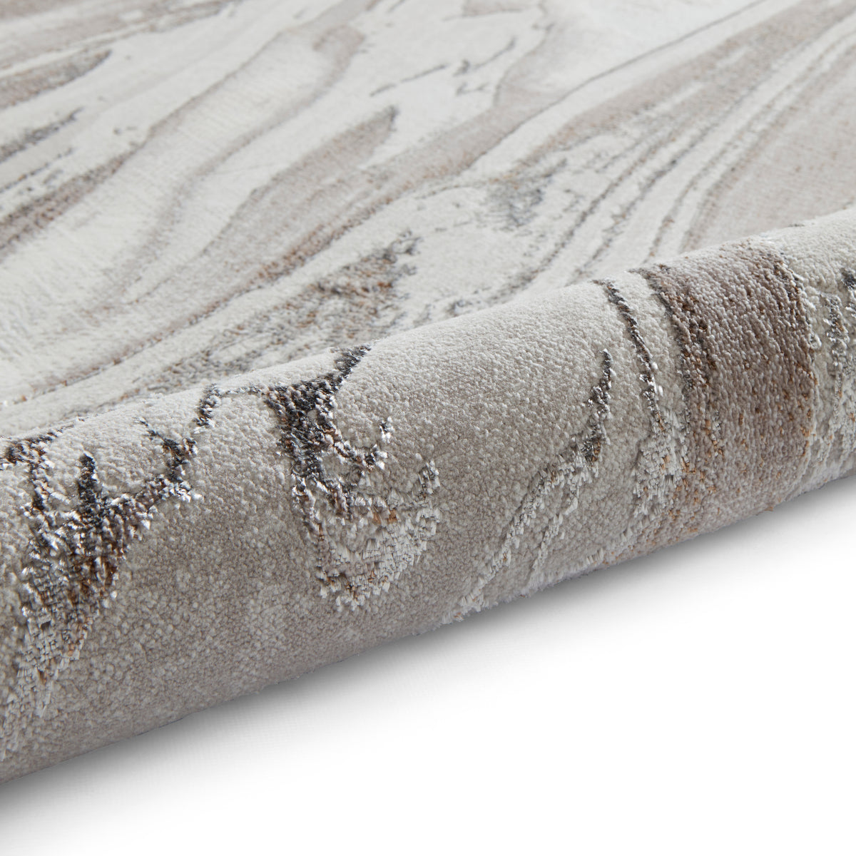 Creation 50100 Metallic Effect Yarn Rug Cream Beige