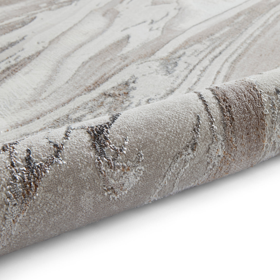 Creation 50100 Metallic Effect Yarn Rug Cream Beige