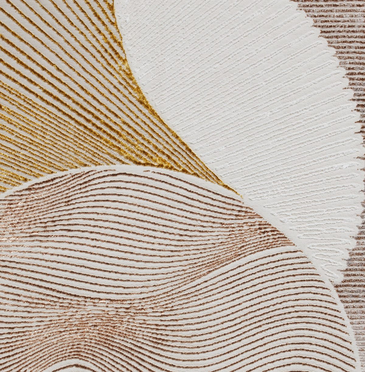 Creation 50097 Metallic Effect Yarn Rug Gold Beige