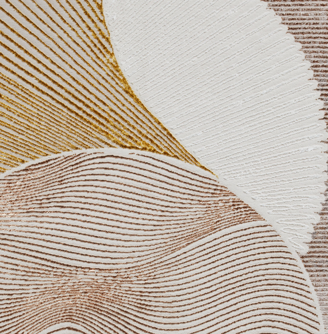Creation 50097 Metallic Effect Yarn Rug Gold Beige