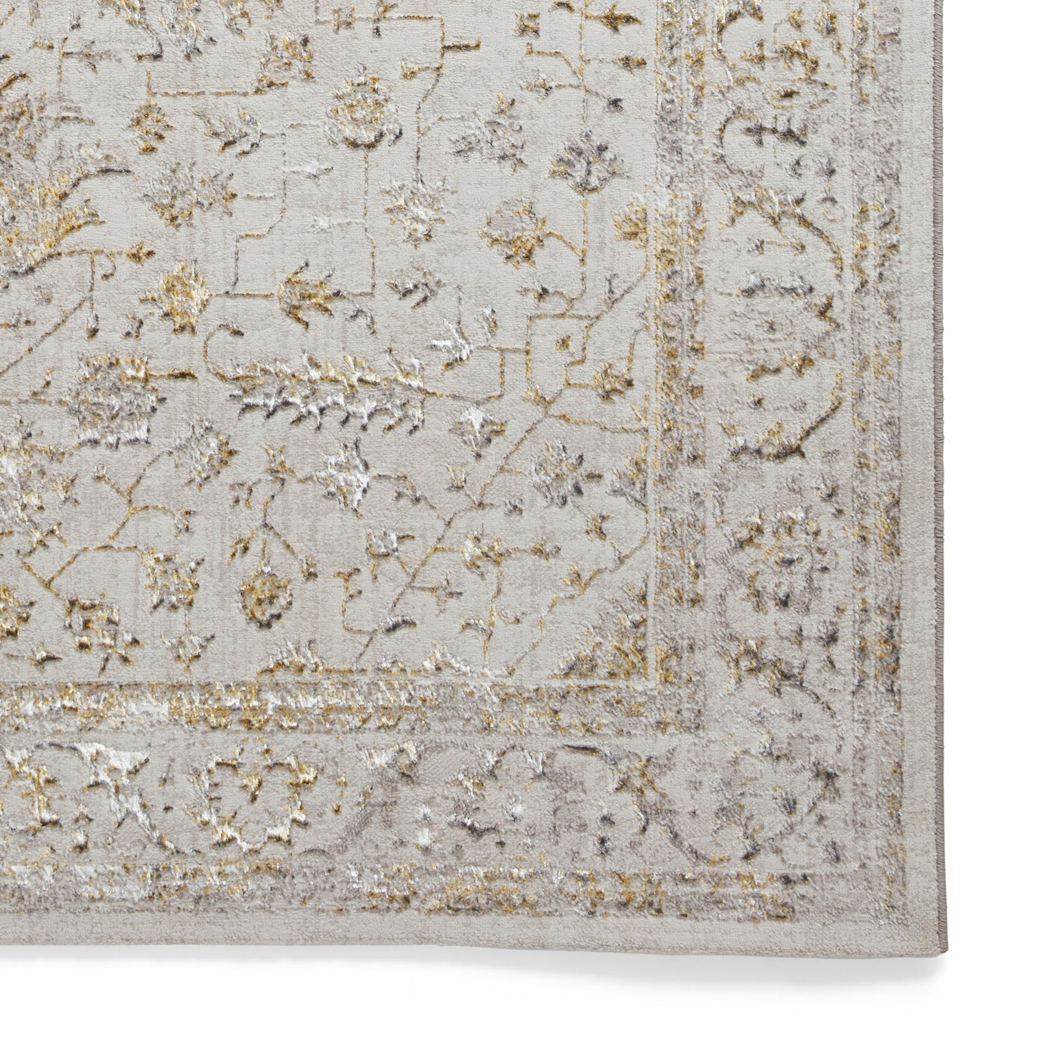 Creation 50112 Metallic Effect Yarn Rug Grey Gold