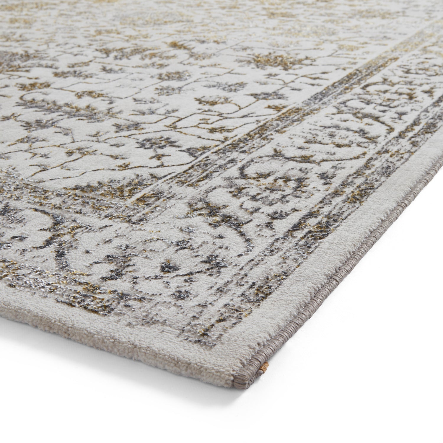 Creation 50112 Metallic Effect Yarn Rug Grey Gold