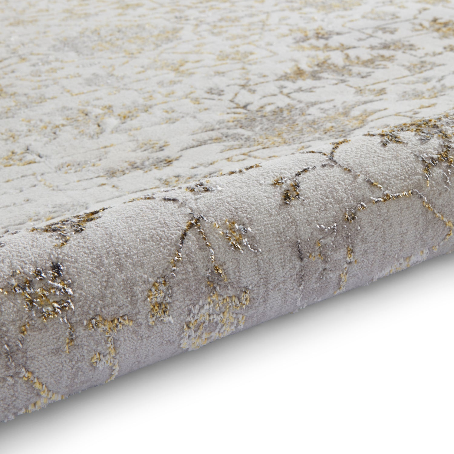 Creation 50112 Metallic Effect Yarn Rug Grey Gold