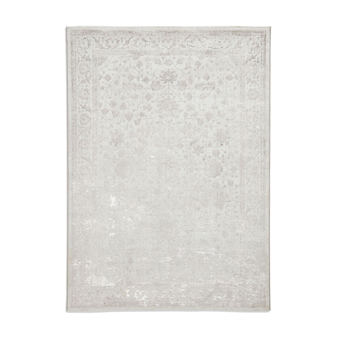 Creation 50112 Metallic Effect Yarn Rug Grey Silver