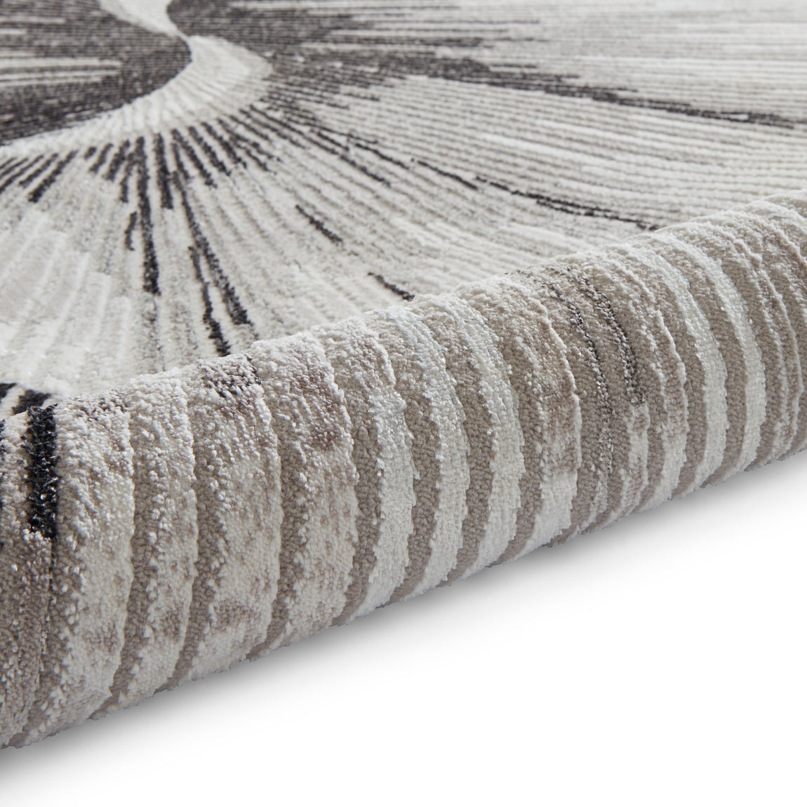 Creation 50156 Metallic Effect Yarn Rug Silver Beige