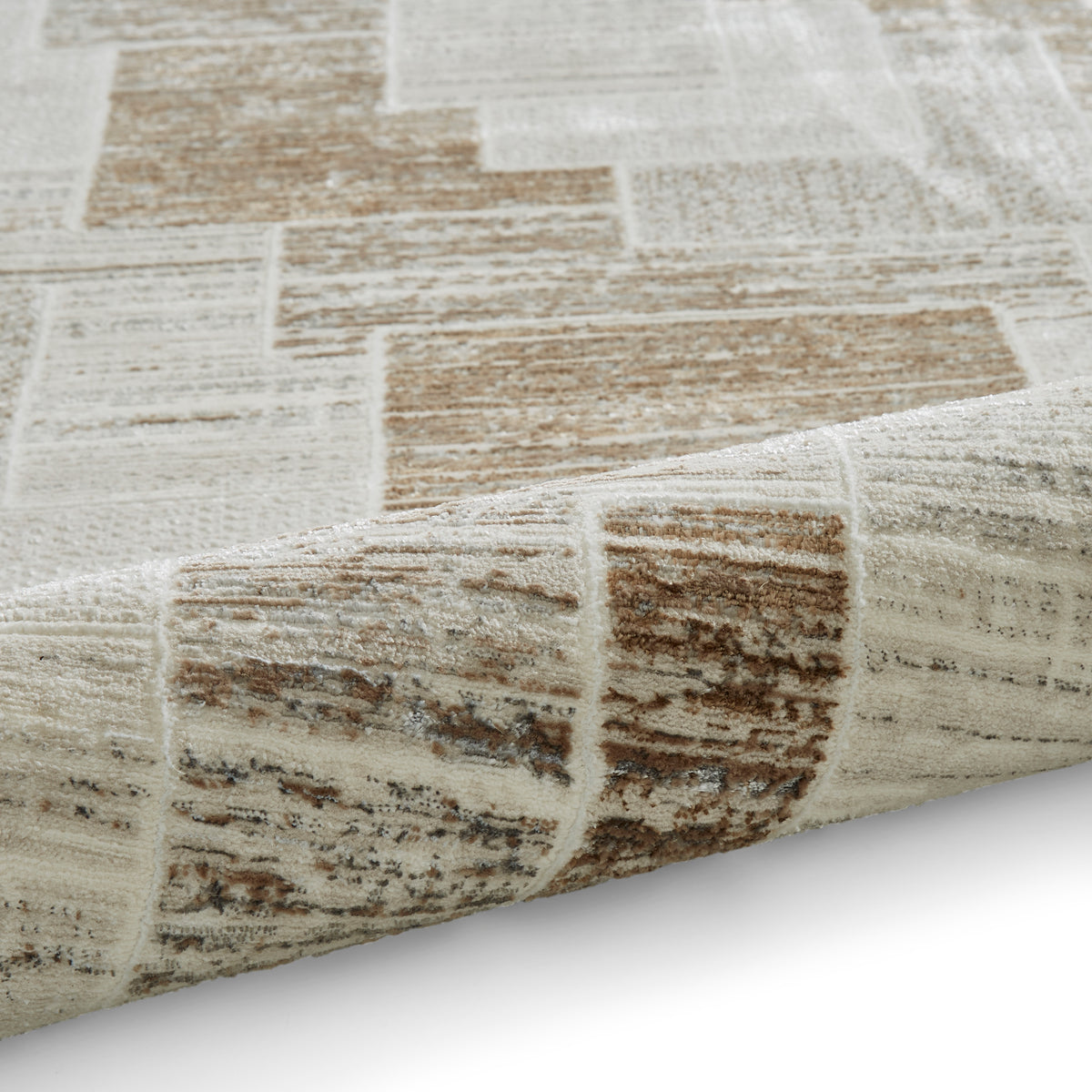 Creation 50178 Metallic Effect Yarn Rug Grey Beige