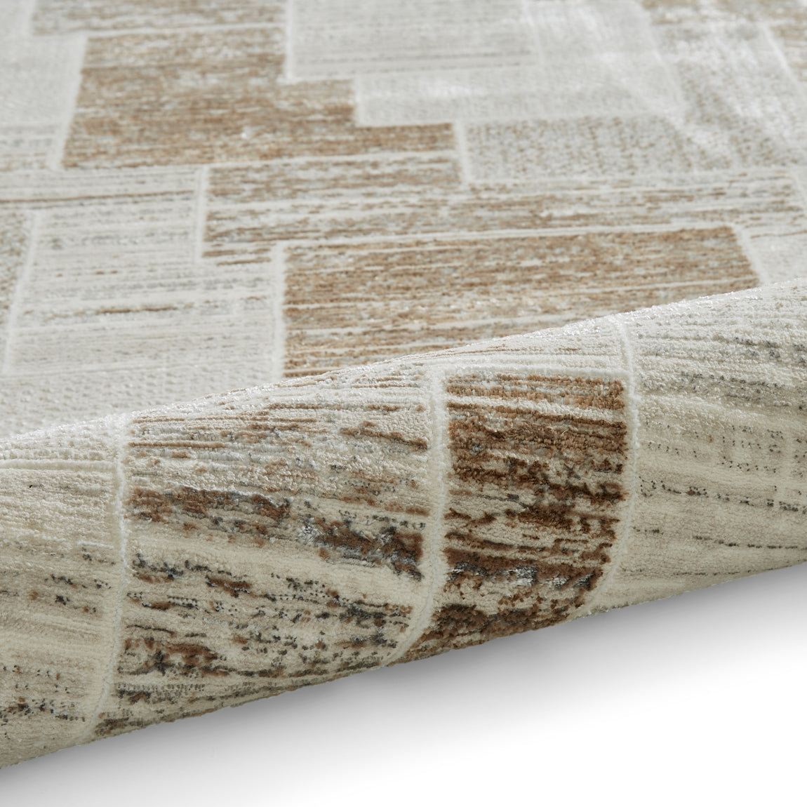 Creation 50178 Metallic Effect Yarn Rug Grey Beige