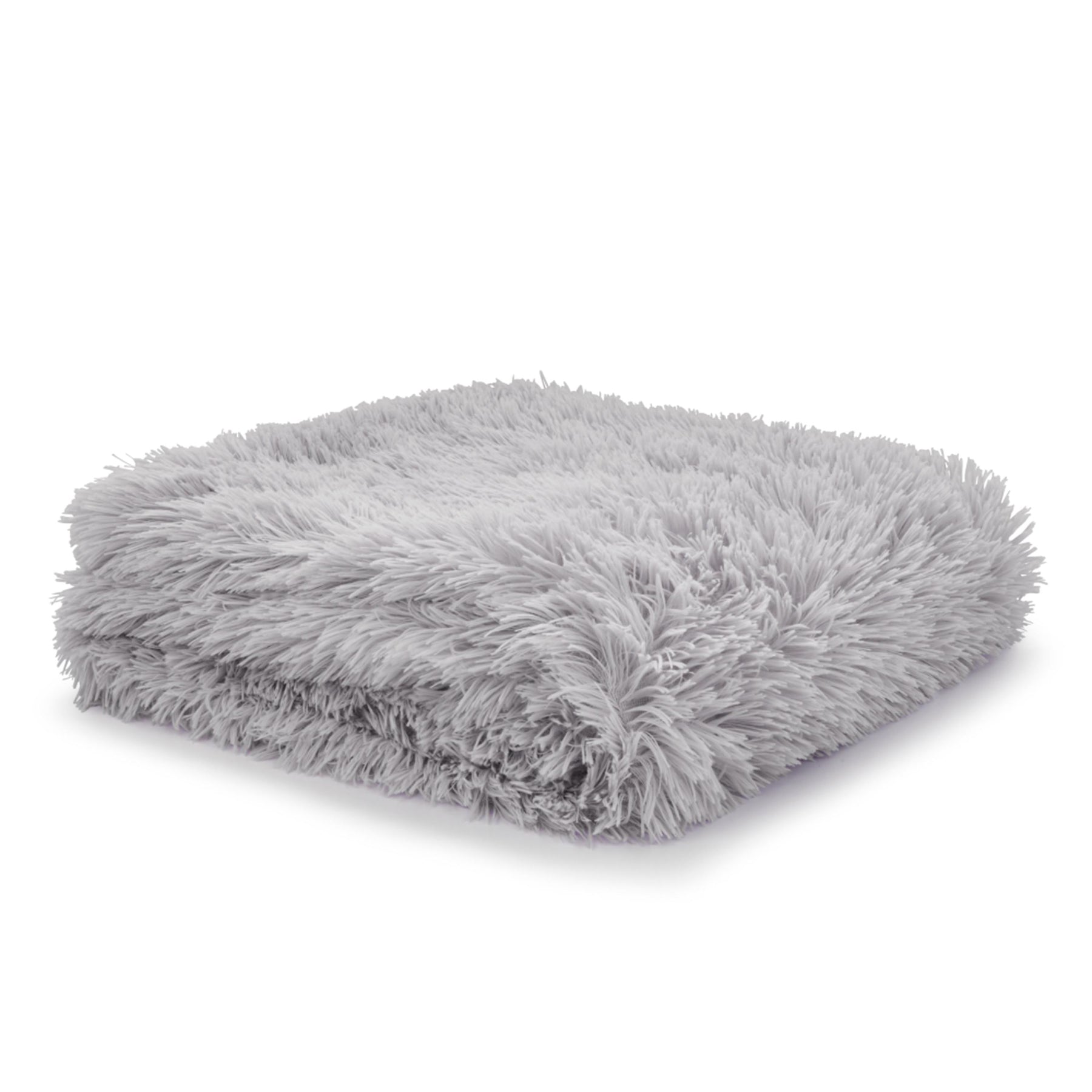 Catherine Lansfield Cuddly Faux Fur 245cmx280cm Throw Silver Grey