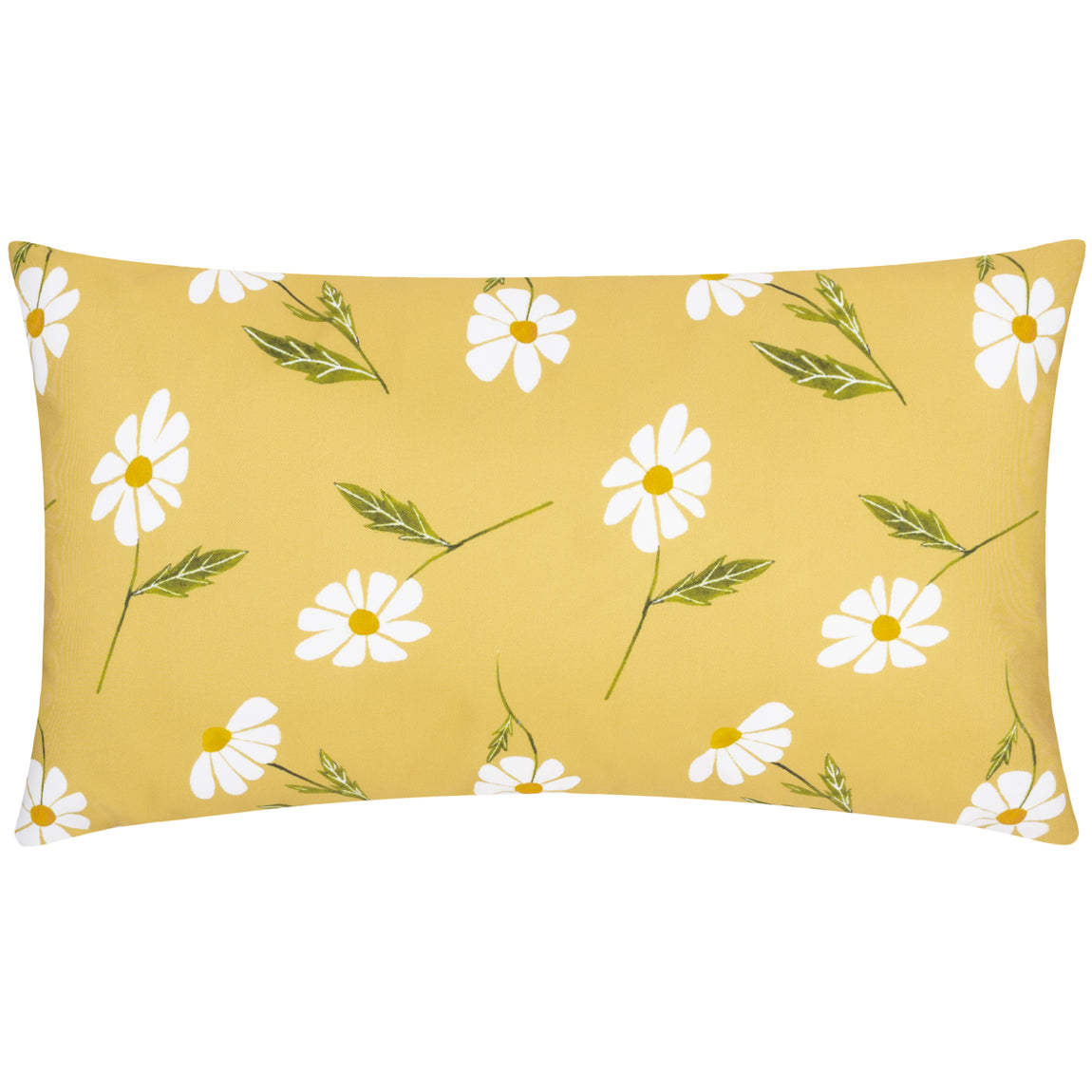Daisies Floral Boudoir Outdoor Filled Cushion 30cm x 50cm Yellow