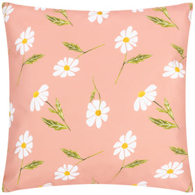 Daisies Floral Outdoor Filled Cushion 43cm x 43cm Pink
