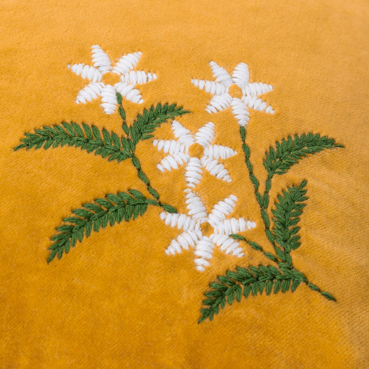 Daisy Frill Embroidered Filled Cushion 45cm x 45cm Gold