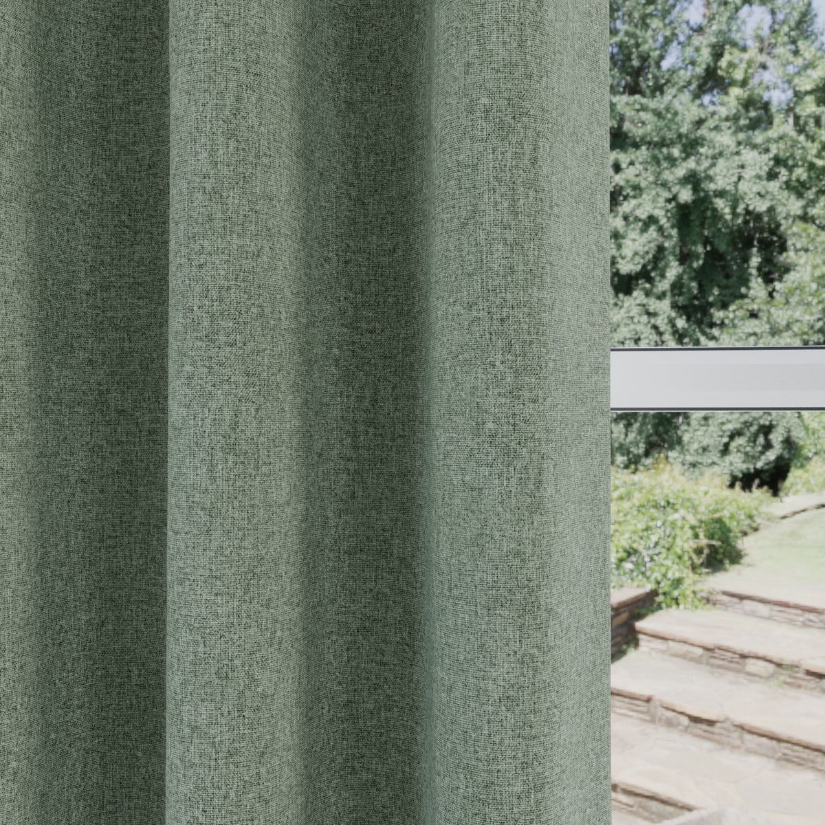 Dallas Thermal Textured Ready Made Blackout Curtains Green