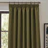 Furn. Dawn Textured Ready Made Pencil Pleat Blackout Curtains Olive