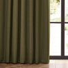Furn. Dawn Textured Ready Made Pencil Pleat Blackout Curtains Olive