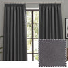 Furn. Dawn Textured Ready Made Pencil Pleat Blackout Curtains Charcoal