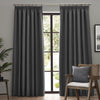 Furn. Dawn Textured Ready Made Pencil Pleat Blackout Curtains Charcoal