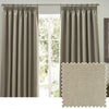 Furn. Dawn Textured Ready Made Pencil Pleat Blackout Curtains Natural