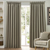 Furn. Dawn Textured Ready Made Pencil Pleat Blackout Curtains Natural