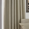 Furn. Dawn Textured Ready Made Pencil Pleat Blackout Curtains Natural