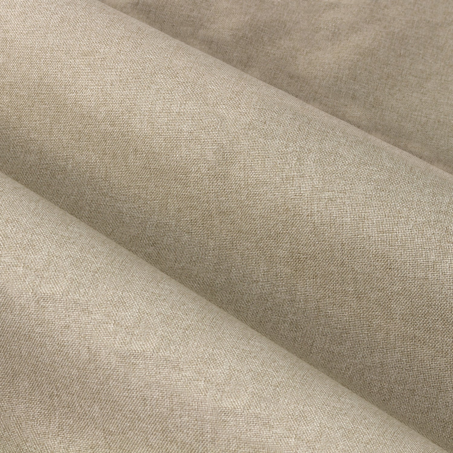 Furn. Dawn Textured Ready Made Pencil Pleat Blackout Curtains Natural