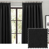 Furn. Dawn Textured Ready Made Pencil Pleat Blackout Curtains Black