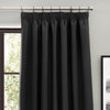 Furn. Dawn Textured Ready Made Pencil Pleat Blackout Curtains Black