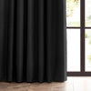 Furn. Dawn Textured Ready Made Pencil Pleat Blackout Curtains Black