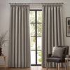 Furn. Dawn Textured Ready Made Pencil Pleat Blackout Curtains Linen