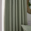 Furn. Dawn Textured Ready Made Pencil Pleat Blackout Curtains Eucalyptus