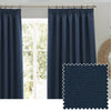 Furn. Dawn Textured Ready Made Pencil Pleat Blackout Curtains Midnight