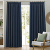 Furn. Dawn Textured Ready Made Pencil Pleat Blackout Curtains Midnight