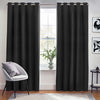 Furn. Dawn Textured Ready Made Eyelet Blackout Curtains Black
