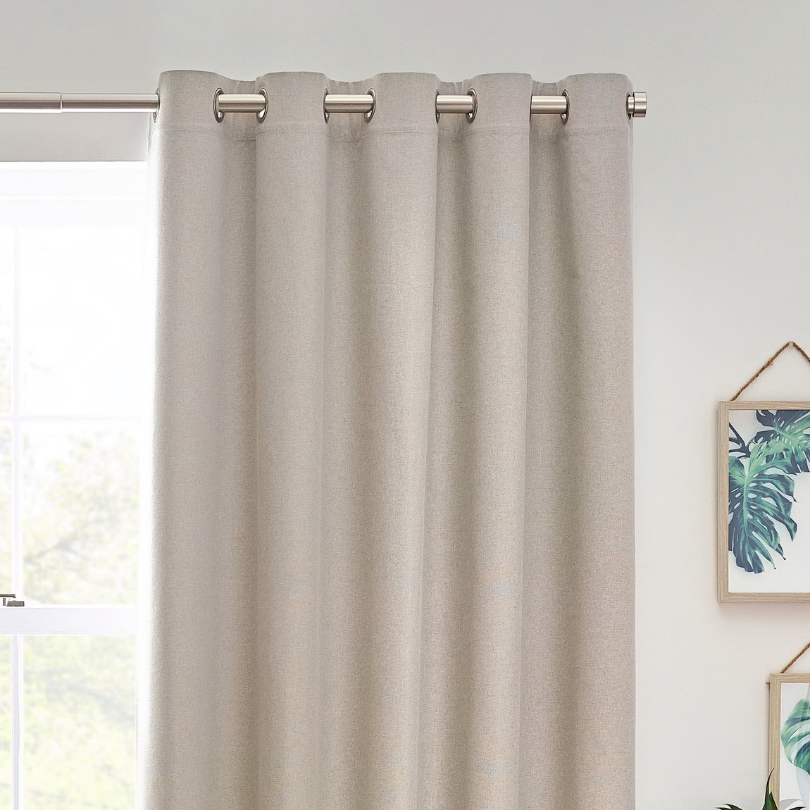Furn Dawn Thermal Blackout Ready Made Eyelet Curtains Linen