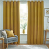 Furn Dawn Thermal Blackout Ready Made Eyelet Curtains Mustard