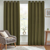 Furn. Dawn Textured Ready Made Eyelet Blackout Curtains Olive