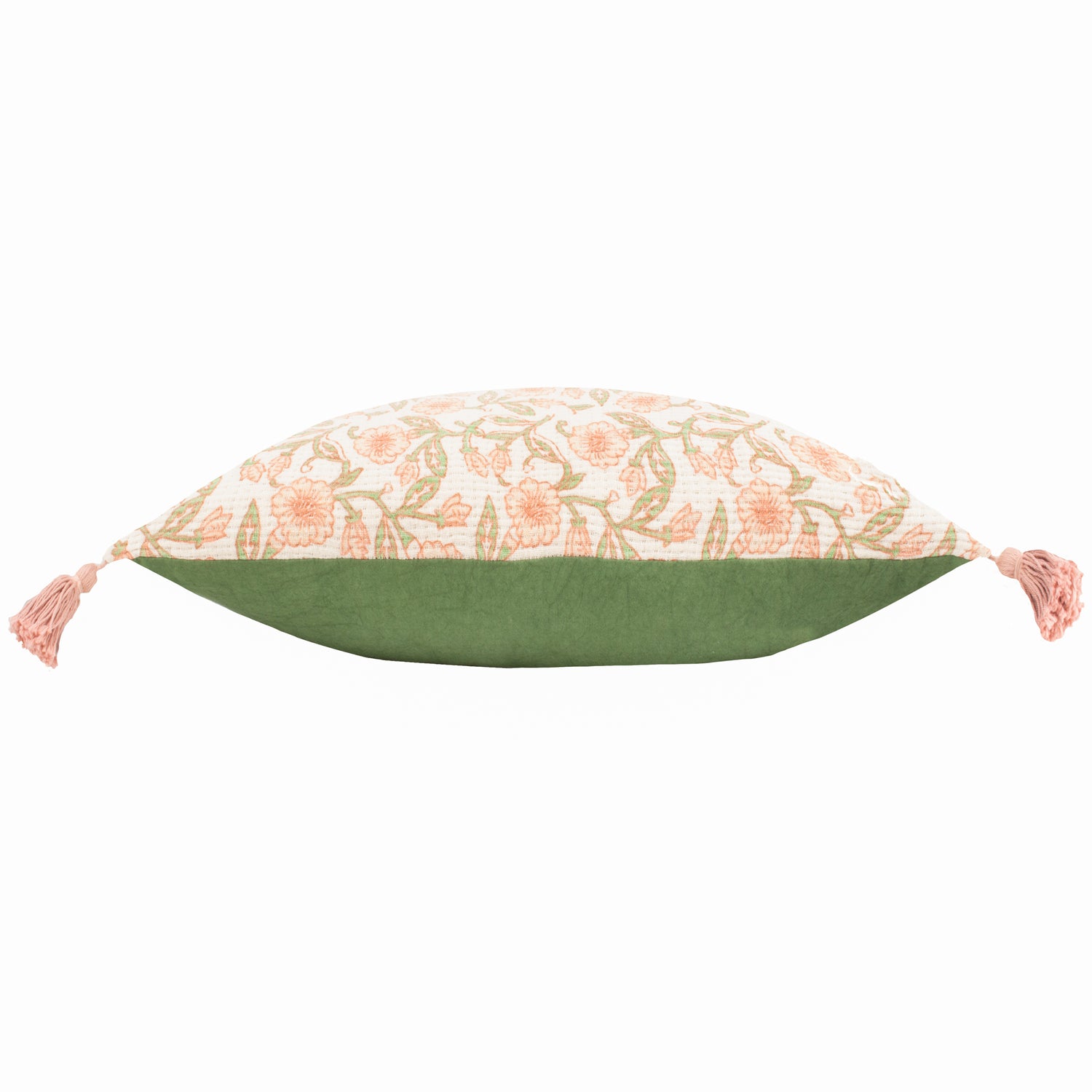 Delphine Floral Tasselled Filled Cushion 40cm x 60cm Coral